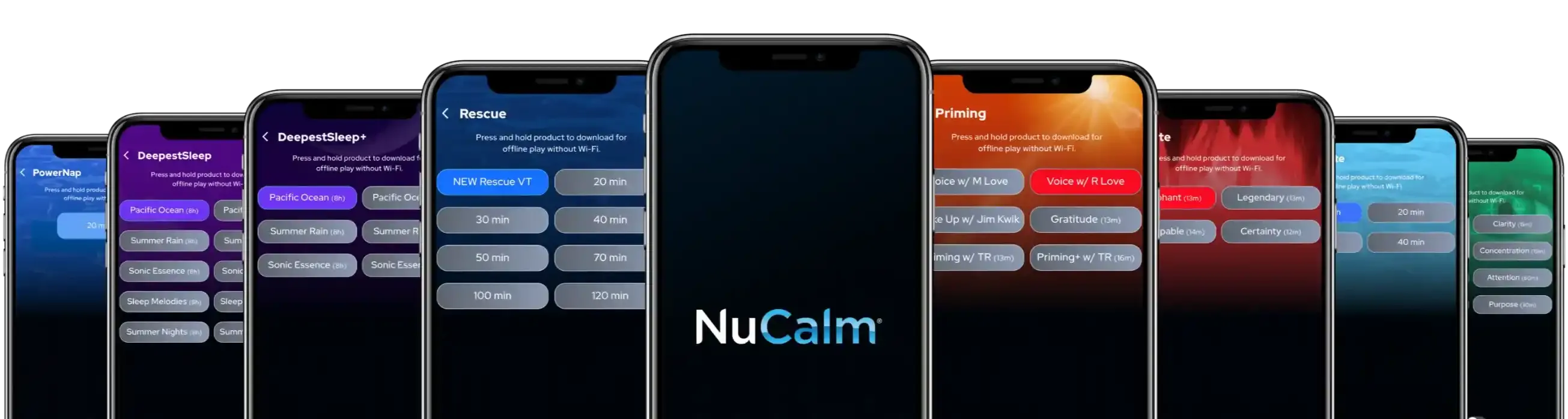 NuCalm App Screens