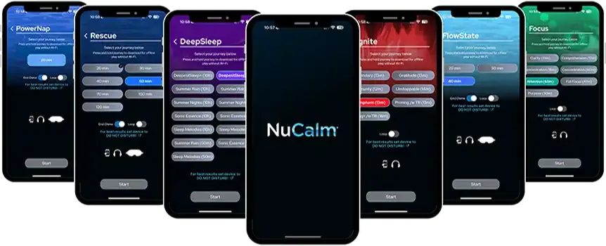 NuCalm App Interface on Phone