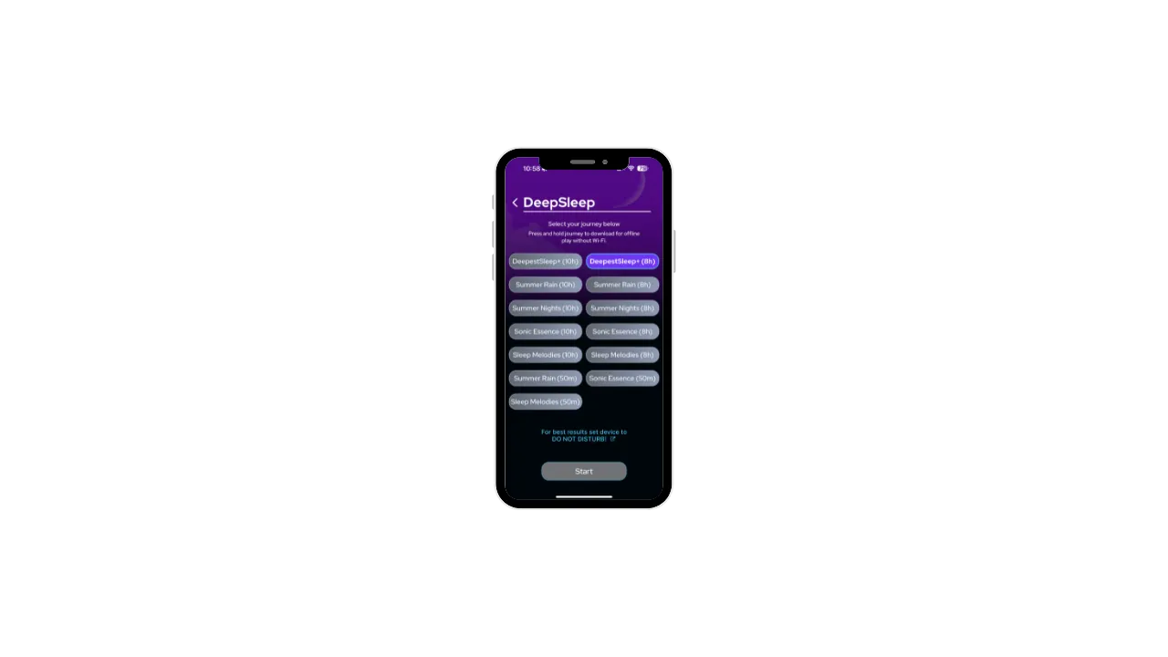 DeepSleep App Screen