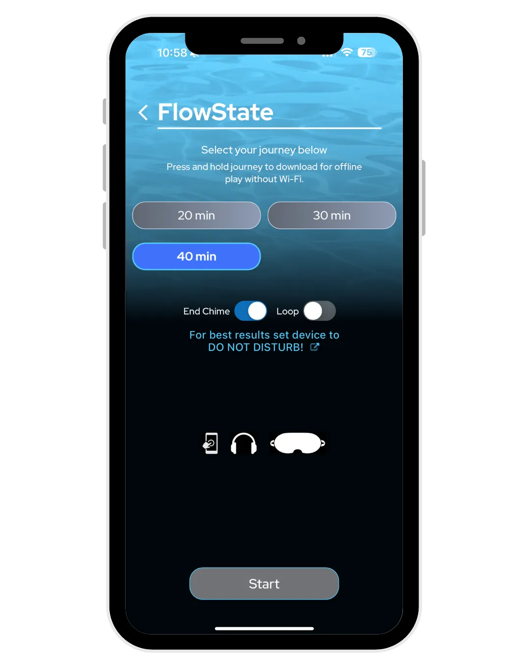 FlowState App Screen