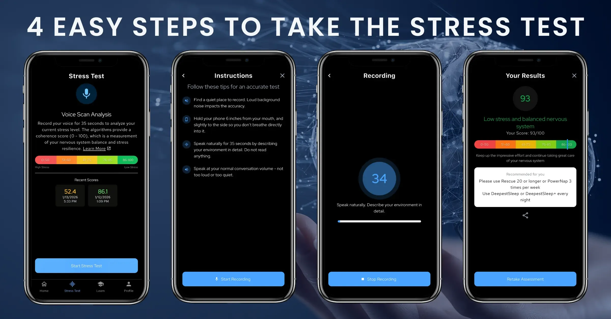 Voice Assessment Interface Screens
