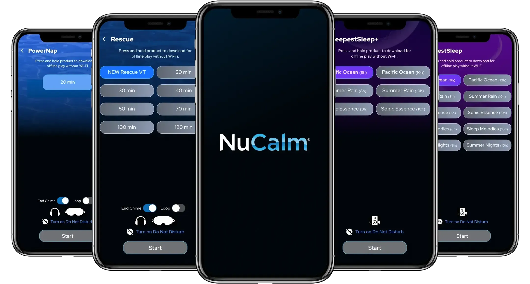 NuCalm App Interface on Phone