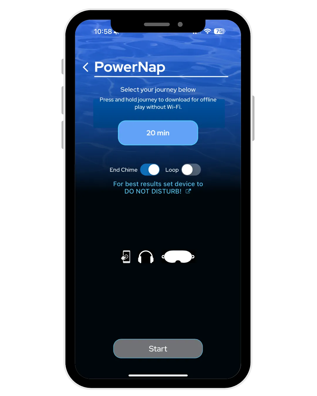 PowerNap App Screen