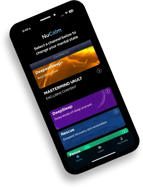 NuCalm App Interface on Phone